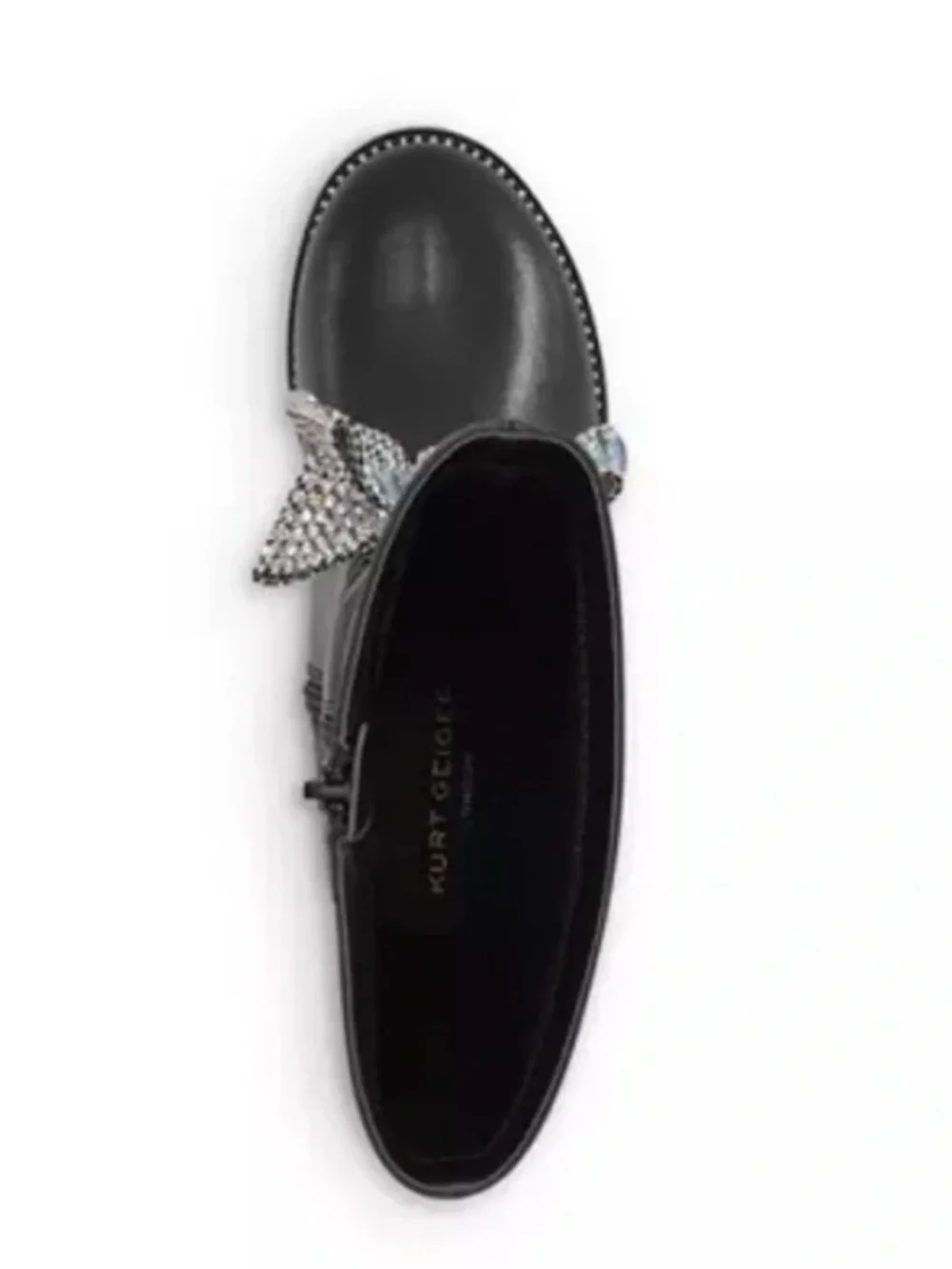 NWT Kurt Geiger London Black Kids Knee-High Boot with Crystal Bow